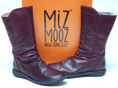 Miz Mooz Pass Size EU 37 W (US 6.5-7 W WIDE) Women's Leather Ruched Mid Boots