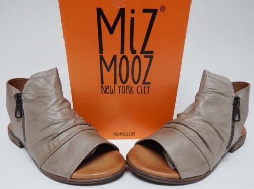 Miz Mooz Dylan Size EU 38 M (US 7.5-8) Women's Leather Side-Zip Sandals Beige