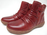 Clarks Caroline Orchid Size US 8.5 M EU 39.5 Women's Leather Ankle Booties Red