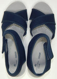 Clarks Step Cali Skye Sz 7.5 W WIDE EU 38 Women's Ankle Strap Wedge Sandals Navy