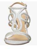 Jewel Badgley Mischka Simba Size US 6 M Womens Ankle Strap Heeled Sandals Silver