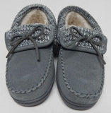 Clarks Size 9 M EU 40 Women's Suede Sweater Trim Slip-On Moccasin Slippers Gray
