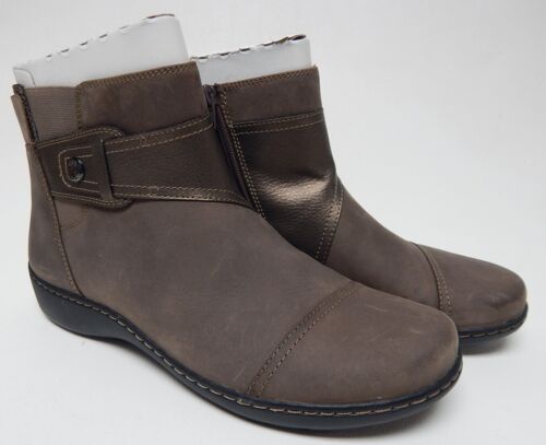 Clarks Cora Tropic Sz US 10 M EU 41.5 Women's Leather Ankle Booties Taupe Combi