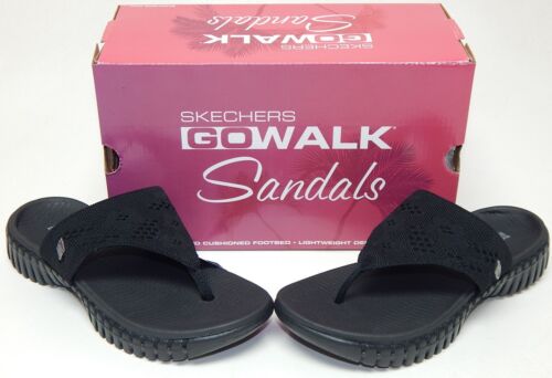 Skechers Go Walk Smart Charmed Size 8 M EU 38 Women's Slide Thong Sandals Black