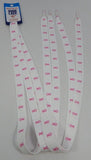 Pink Ribbon Cancer Awareness Fat Shoe Laces 45" in inches Skater White & Pink