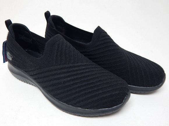 Skechers Ultra Flex Solid Knit Size US 8.5 M EU 38.5 Women's Slip-On Shoes Black