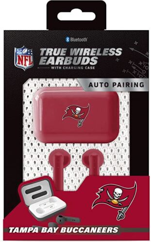 SOAR NFL Bluetooth True Wireless Earbuds with Charging Case Tampa Bay Buccaneers