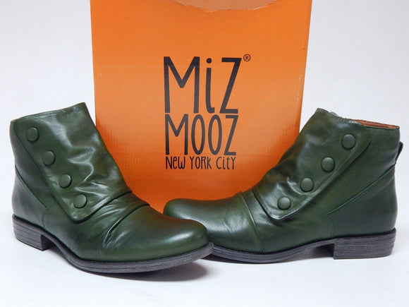 Miz Mooz Lowe Size EU 41 W (US 9.5-10 W WIDE) Women's Leather Ankle Boots Kiwi