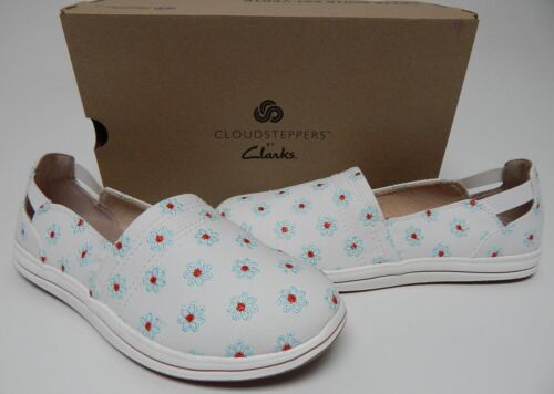 Clarks Breeze Skip Size US 11 W WIDE EU 42.5 Women's Slip-On Shoes White Daisy