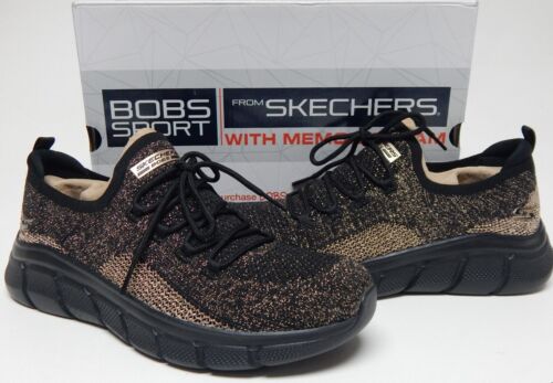 Skechers BOBs B Flex Fall Sparks Sz 11 M EU 41 Women's Slip-On Shoes Black/Gold