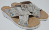 Clarks Jillian Gem Size 12 W WIDE EU 44 Women's Slide Wedge Sandals Sand Floral