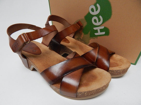 Hee Size EU 42 M (US 11-12) Women's Burnished Leather Crisscross Strap Sandals