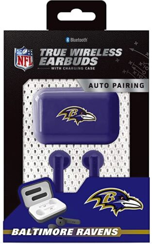 SOAR NFL Bluetooth True Wireless Earbuds with Charging Case Baltimore Ravens