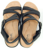 Clarks Brynn Step Size US 9 W WIDE EU 40 Women's Leather Strappy Sandals Black
