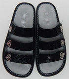 Alegria Audrey Sz 8-8.5 M EU 38 Women's Leather Three-Band Slide Sandals Waverly
