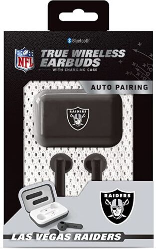 SOAR NFL Bluetooth True Wireless Earbuds with Charging Case Las Vegas Raiders