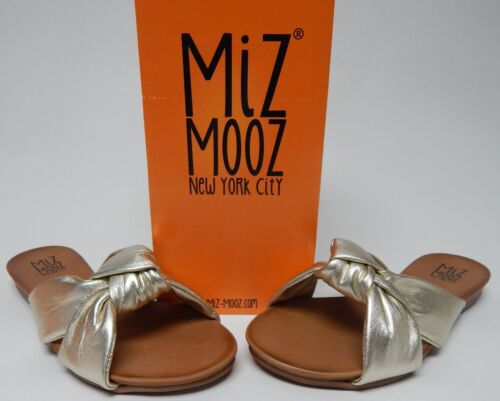 Miz Mooz Aliza Size EU 39 M (US 8.5-9) Women's Leather Flat Slide Sandals Gold