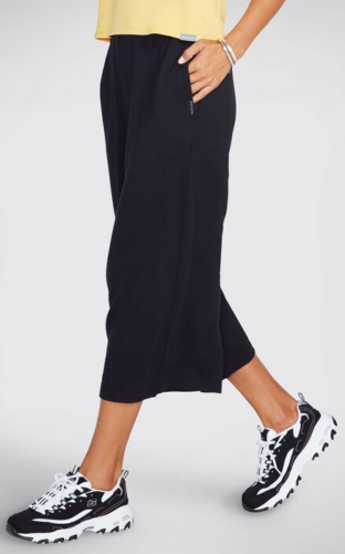 Skechers Size S (Small) Women's Weekend Mid Rise Culotte Pants Black WSH6017BLK