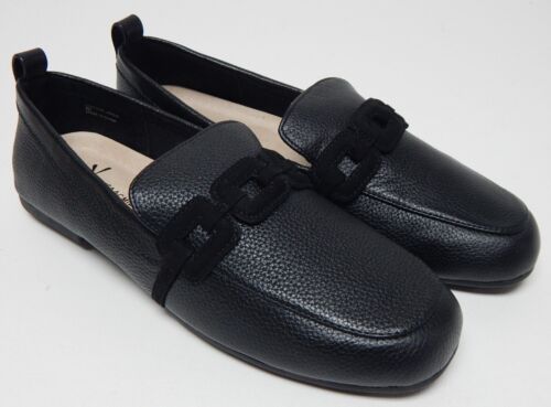 Isaac Mizrahi Live! Sz 9 M Women's Leather Moccasin Slip-On Driving Shoes Black