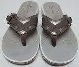 Clarks Breeze Sea Size 9 M EU 40 Women's Adjustable T-Strap Slide Sandals Pewter