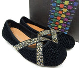 Bernie Mev Point Size EU 36 (US 5.5-6 M) Women's Slip-On Flat Shoes Black Velvet