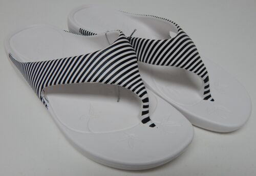 Alegria Ode Size EU 41 M (US 10.5-11) Women's Slide Thong Sandals Black Stripes