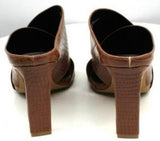 New York & Company Sofia Sz 10 M Women's High Heel Sandals Snake Embossed Cognac