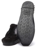 TOMS Nova Leather Wrap Sz 5.5 M EU 36 Women's Suede Faux Fur Mule Black 10014280
