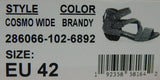 Miz Mooz Cosmo Sz EU 42 W WIDE (US 10.5-11) Womens Leather Strappy Sandal Brandy