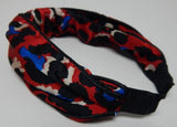 Locks & Mane Fashion Wide Knotted Headband Red Leopard Print