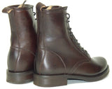 Frye Veronica Combat Size 9 M Women's Leather Ankle Boots Dark Brown 3476276-DBN