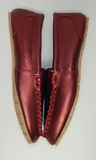 Clarks Moccasin Size US 6 M EU 36 Women's Faux Fur Slip-On Slippers Red Metallic