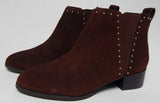 Isaac Mizrahi Live! Size 8.5 M Women's Suede Studded Chelsea Ankle Boots Coffee