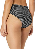 prAna Ramba Size Small (S) Hipster Mid Rise Bikini Bottom Black Stripe W3RAMB113