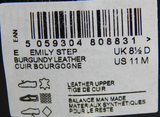 Clarks Emily Step Size 11 M EU 42.5 Women's Leather Slip-On Heels Shoes Burgundy
