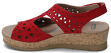 Earth Buran Rosa Sz 9 M EU 40.5 Women's Perf Suede Ankle Strap Wedge Sandals Red - Texas Shoe Shop