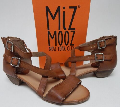 Miz Mooz Cosmo Sz EU 42 W WIDE (US 10.5-11) Womens Leather Strappy Sandal Brandy