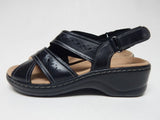 Clarks Lexi Pearl Size US 8.5 W WIDE EU 39.5 Womens Leather Heeled Sandals Black