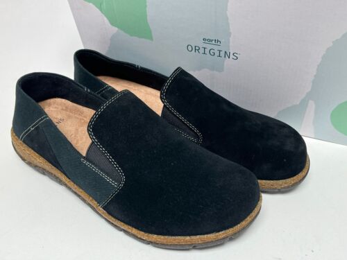 Earth Origins Erica Size US 11 M EU 43 Women's Suede Slip-On Shoes Loafers Black