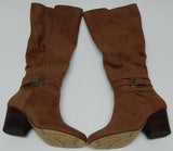 Bella Vita Cicely Sz US 7 N NARROW Women's Suede Western Boots Dark Tan 50-4104