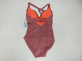 prAna Lahari Size Small (S) Tied Halter Top V-Neck One Piece Rusted Roof Stripe
