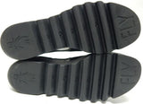 FLY London Bara Sz EU 41 M (US 10) Women's Suede Adjustable Wedge Sandals Black