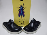FLY London Boll Size EU 40 (US 9-9.5 M) Women's Leather Mules Black BOLL506FLY