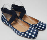 Jessica Simpson Mandalaye Sz US 9 M EU 40 Women's Flat Shoes Gingham Navy Combo