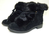 Isaac Mizrahi Live! Size US 8 M Women's Suede Lace-Up Hiker Ankle Booties Black