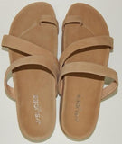 J/Slides Roper Sz 8 M Womens Nubuck Leather Toe Loop Platform Slide Sandals Sand