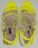 Nine West Fazzani Size US 9.5 M Women's High Block Heeled Strappy Sandals Yellow