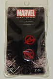 Marvel Avengers 1/2" (12mm) 0000g Screw Fit Ear Plug 316L Stainless Steel Black