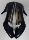 Bandolino Courteous Sz 9.5 M Women's Kitten Heel Slip-On Dress Shoes Pumps Navy
