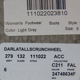 Maurices Darla Size US 6 M Women's Tall Scrunch Heel Slouchy Boots Light Gray